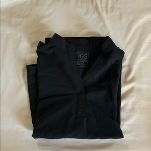 FIGS Black Rafaela Oversized Scrub Top